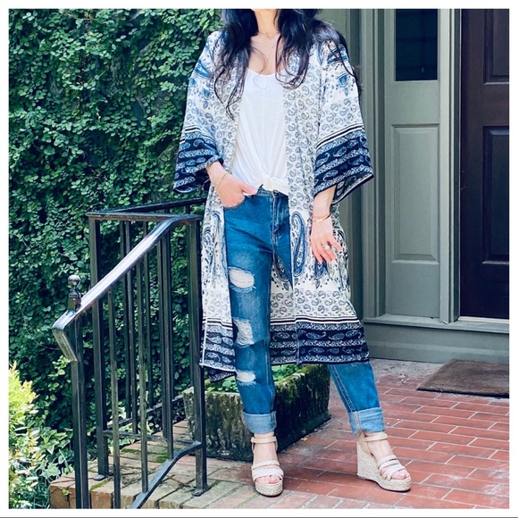 BOHO CHIC LONGLINE KIMONO - Picture 7 of 8